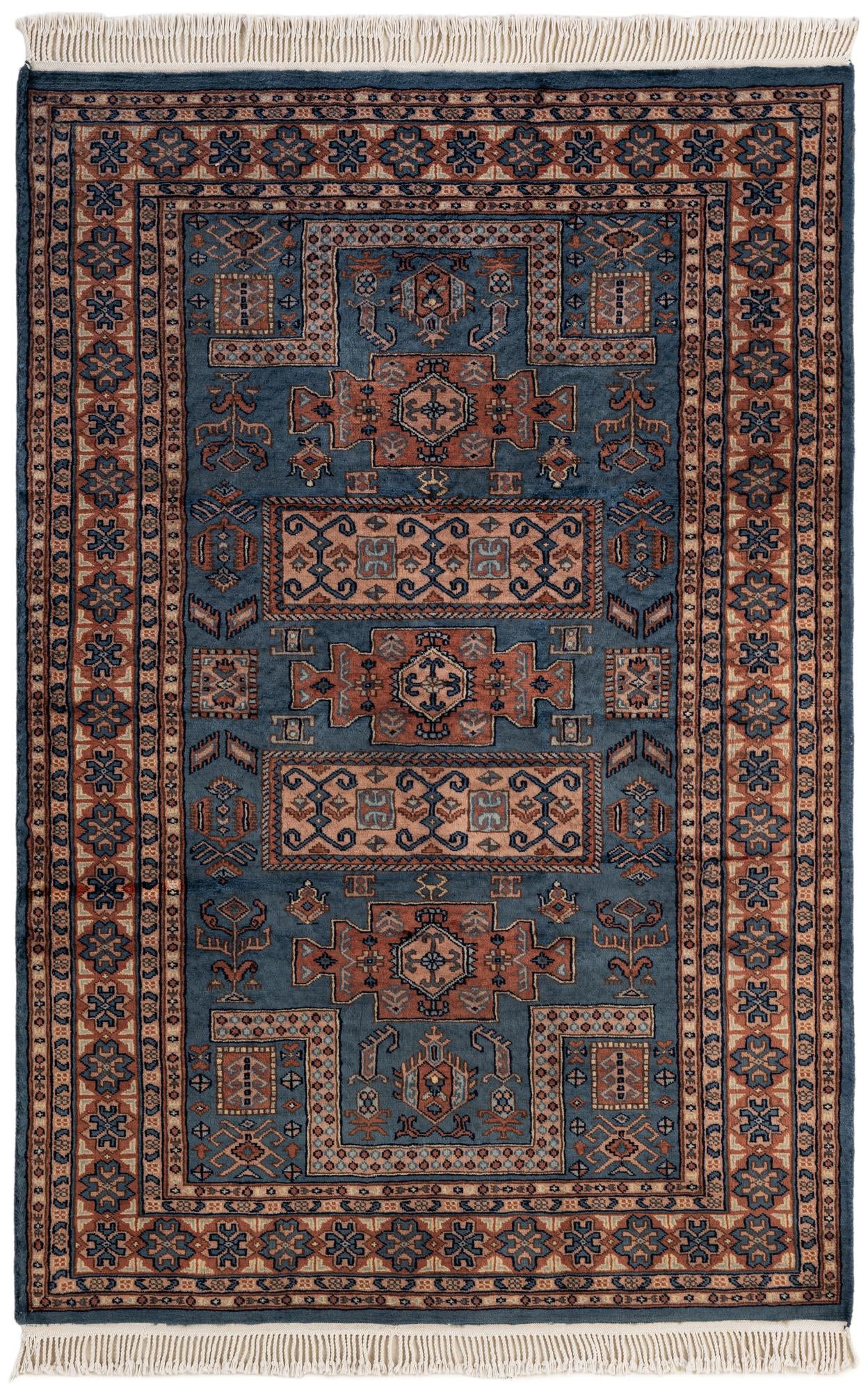 Primary image 4' 1 x 6' 3  Hand Knotted Kazak Oriental Wool Rug