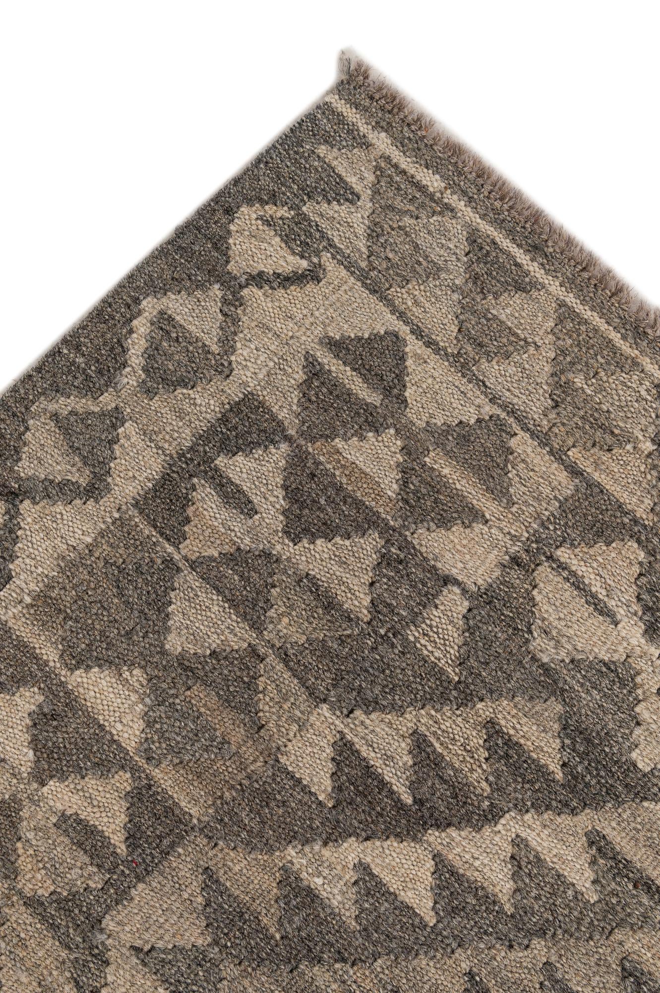 3' 11 x 6' 2 Hand Woven Kilim Maymana Wool Rug