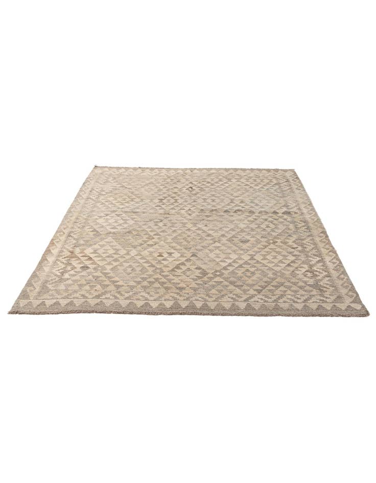 Detail image of 5' 5 x 6' 10 Hand Woven Kilim Maymana Wool Rug