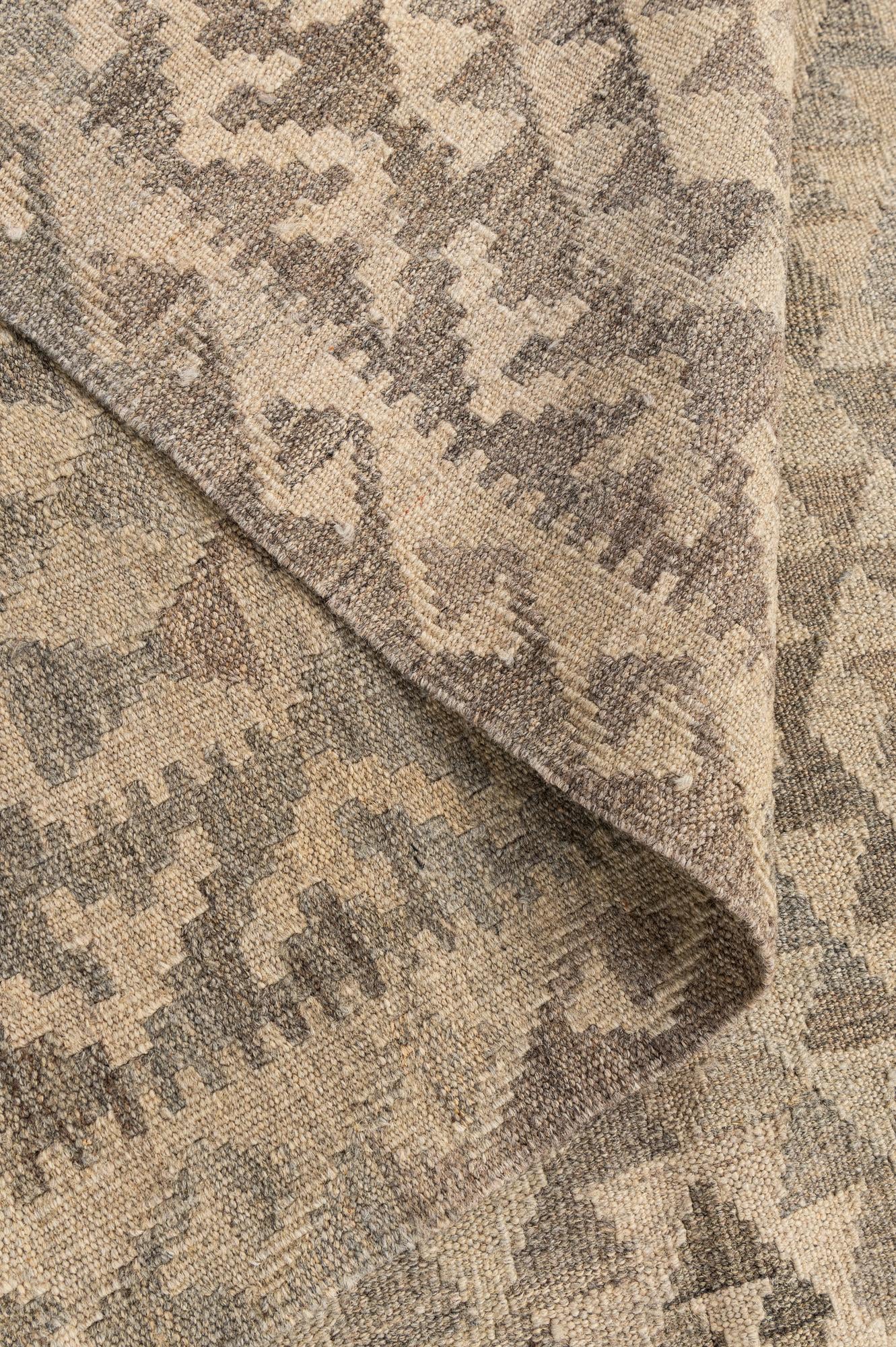 5' 5 x 6' 10 Hand Woven Kilim Maymana Wool Rug