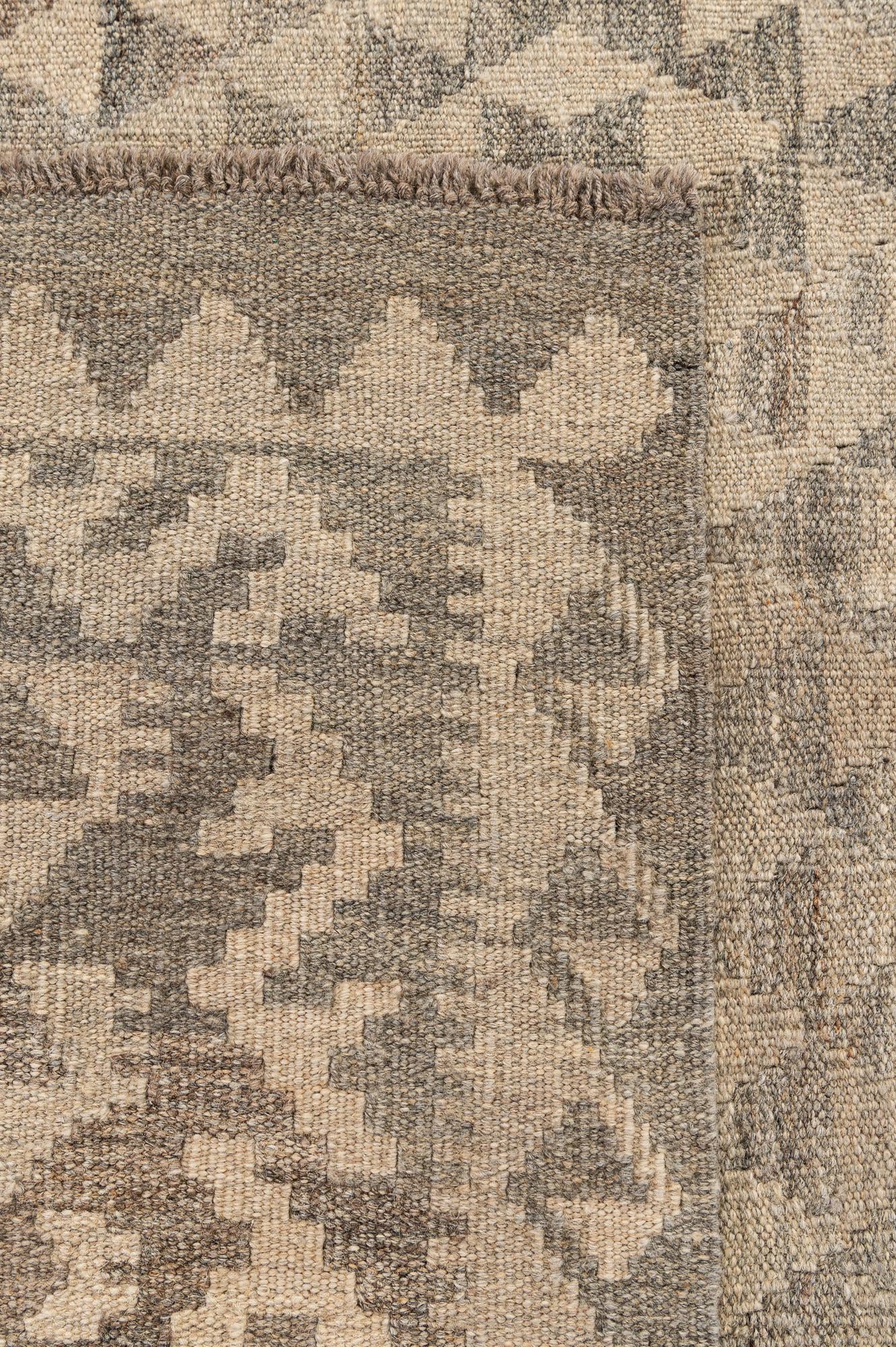 5' 5 x 6' 10 Hand Woven Kilim Maymana Wool Rug