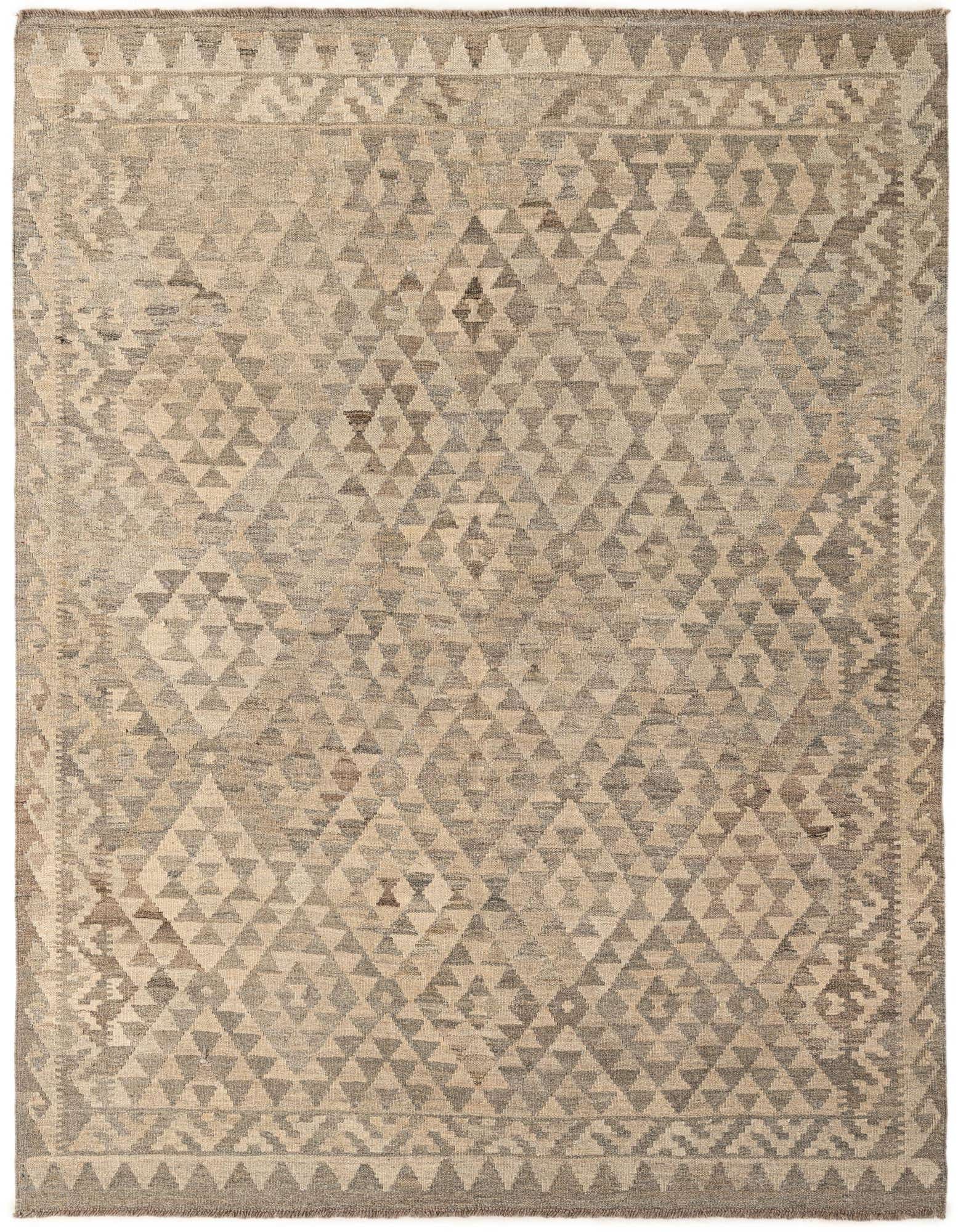 5' 5 x 6' 10 Hand Woven Kilim Maymana Wool Rug