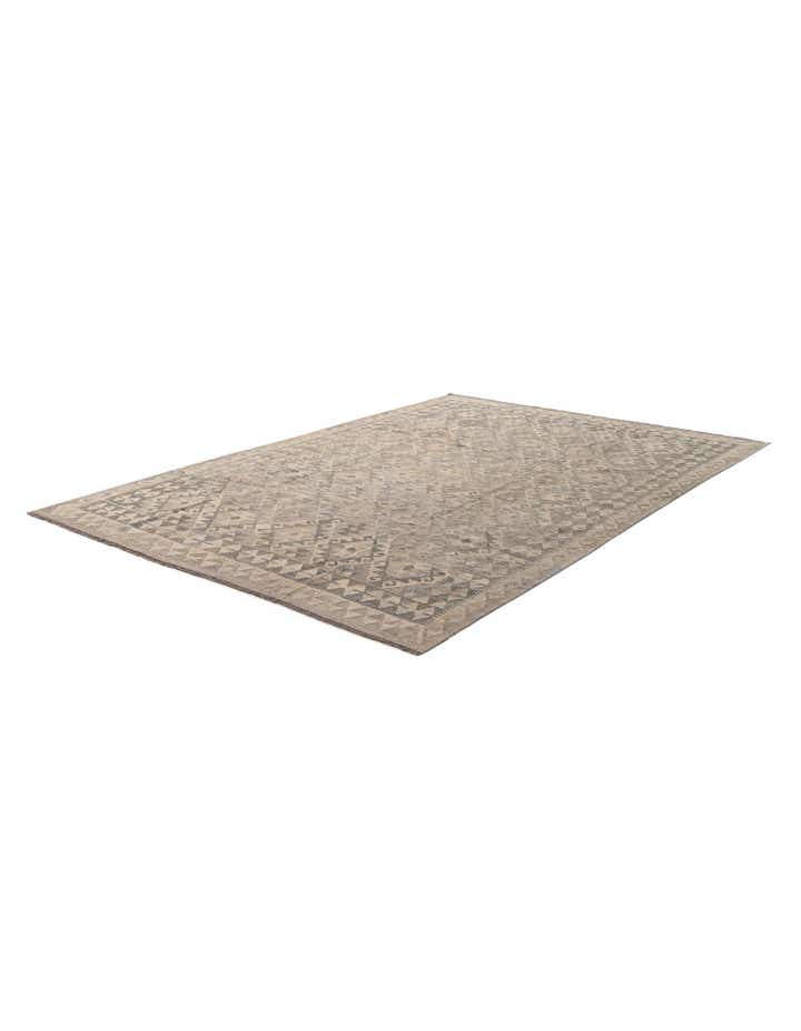 6' 5 x 9' 7 Hand Woven Kilim Maymana Wool Rug