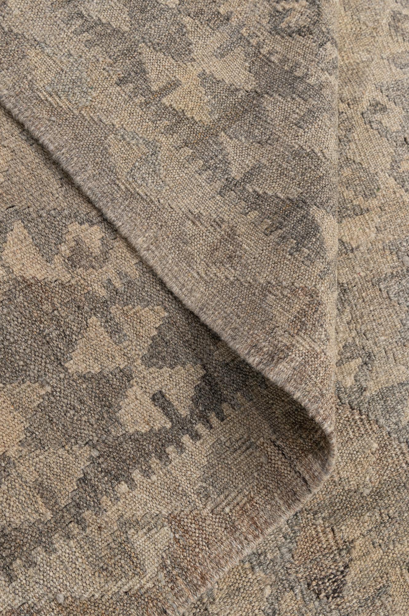6' 5 x 9' 7 Hand Woven Kilim Maymana Wool Rug