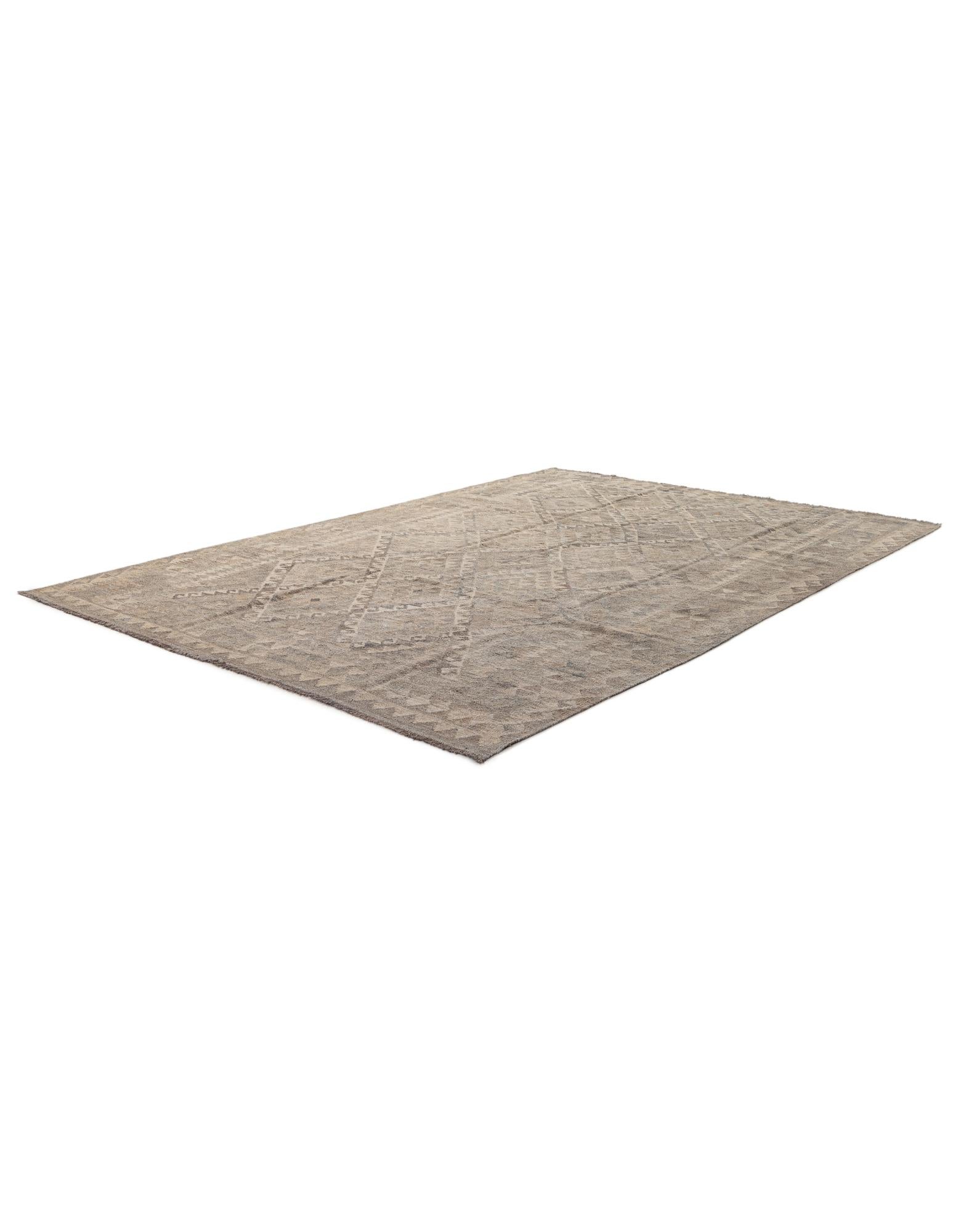 6' 8 x 9' 11 Hand Woven Kilim Maymana Wool Rug