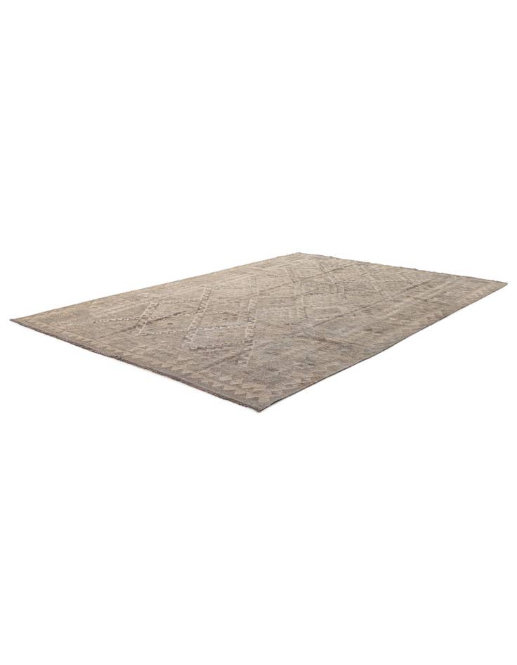 Detail image of 6' 8 x 9' 11 Hand Woven Kilim Maymana Wool Rug