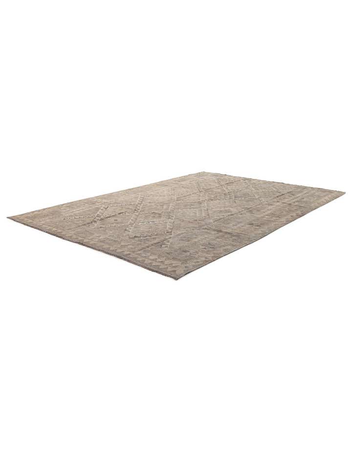 6' 8 x 9' 11 Hand Woven Kilim Maymana Wool Rug