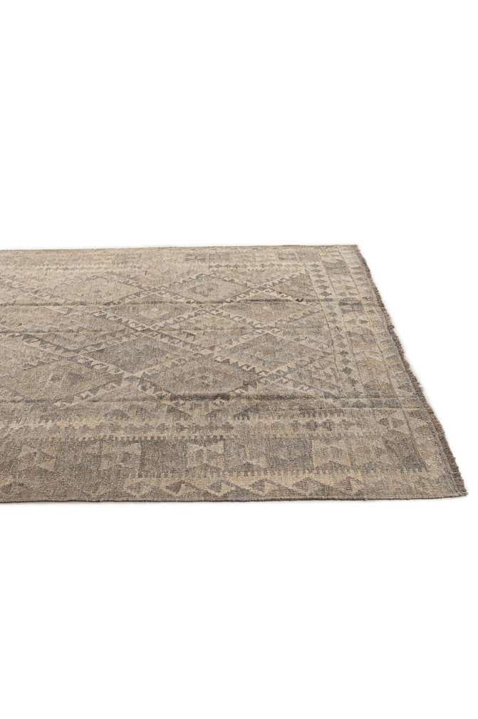 6' 8 x 9' 11 Hand Woven Kilim Maymana Wool Rug