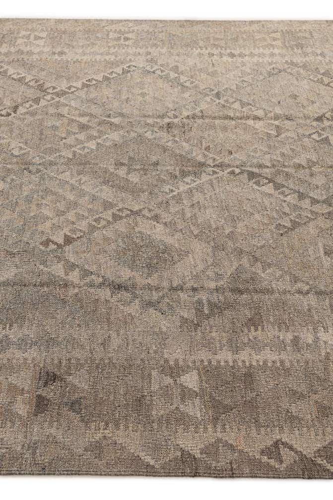 6' 8 x 9' 11 Hand Woven Kilim Maymana Wool Rug