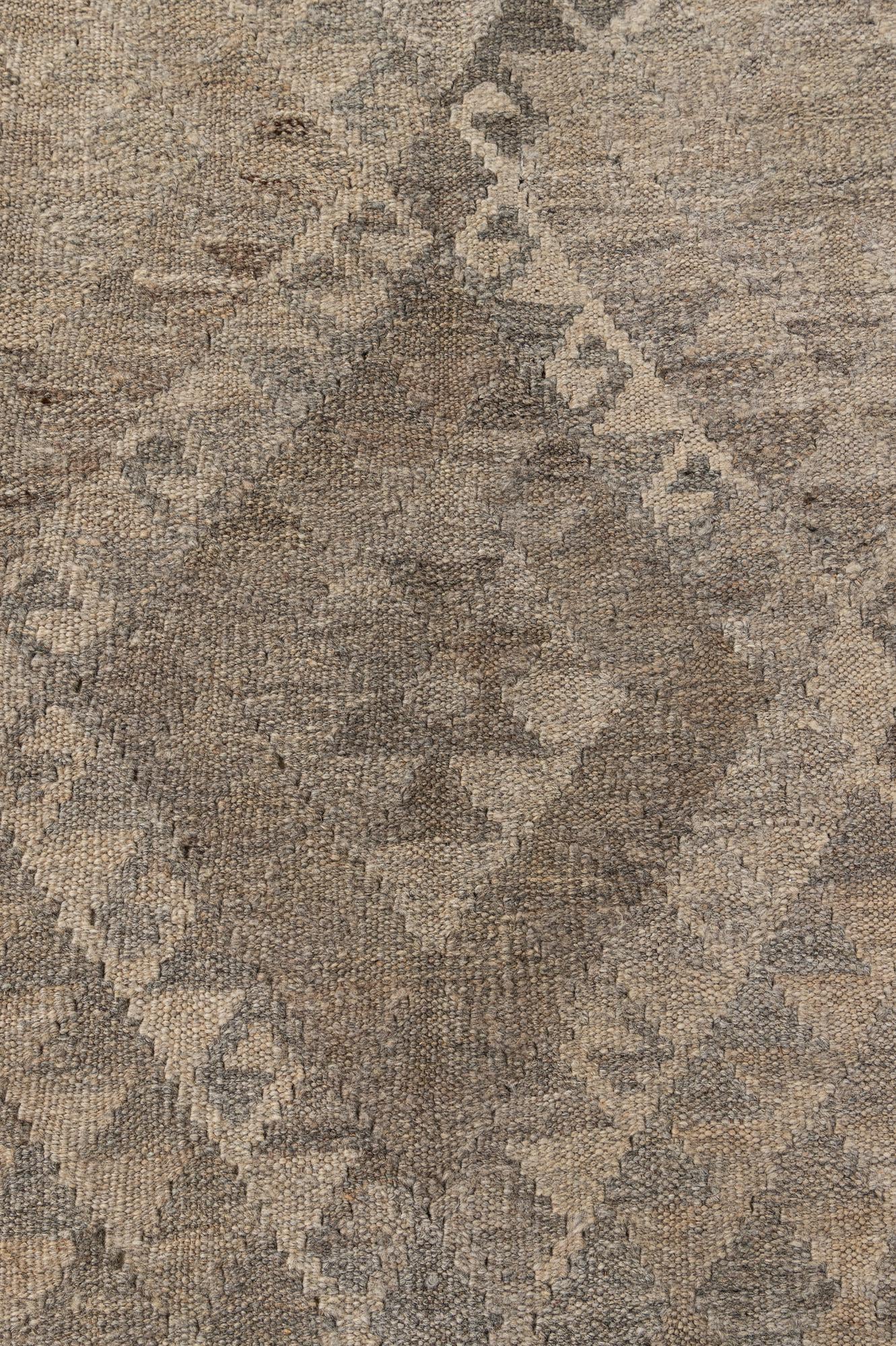 6' 8 x 9' 11 Hand Woven Kilim Maymana Wool Rug