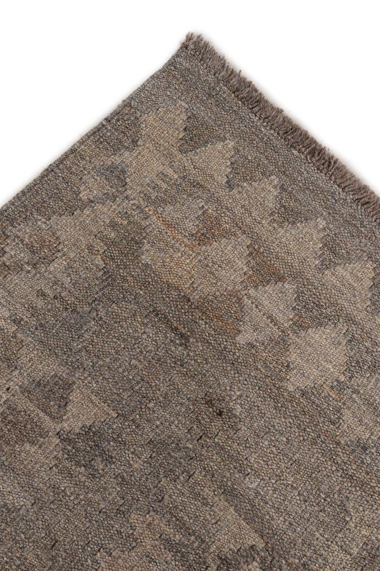6' 8 x 9' 11 Hand Woven Kilim Maymana Wool Rug