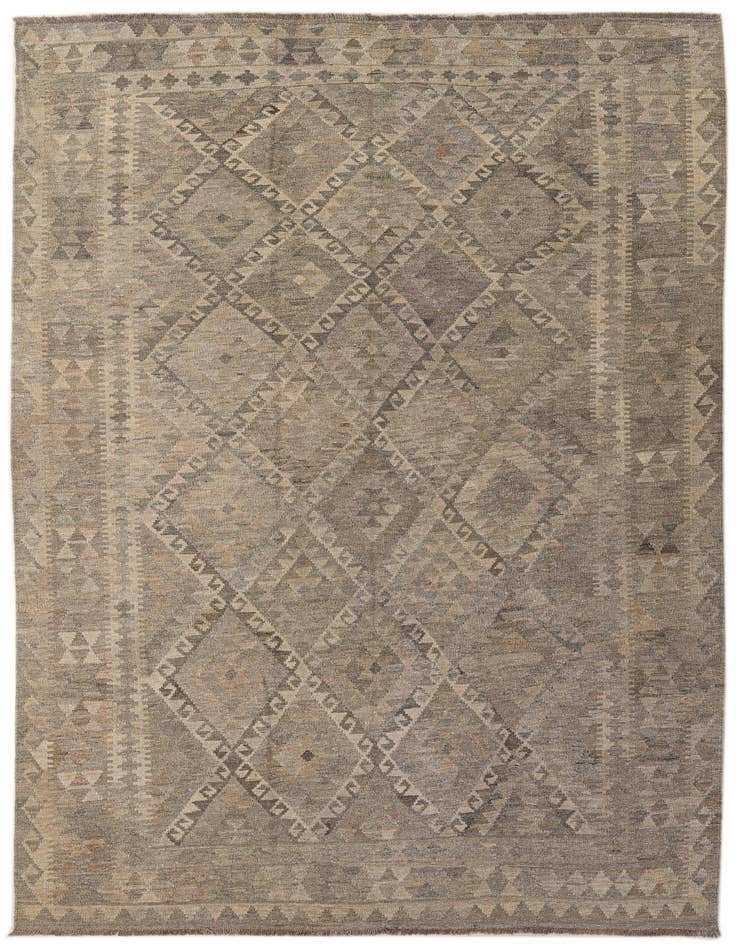 Detail image of 6' 8 x 9' 11 Hand Woven Kilim Maymana Wool Rug