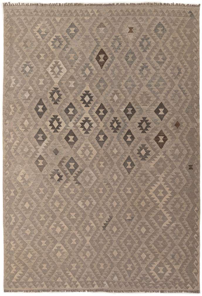 6' 9 x 10' Hand Woven Kilim Maymana Wool Rug