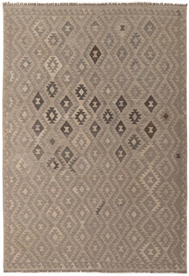 Detail image of 6' 9 x 10' Hand Woven Kilim Maymana Wool Rug