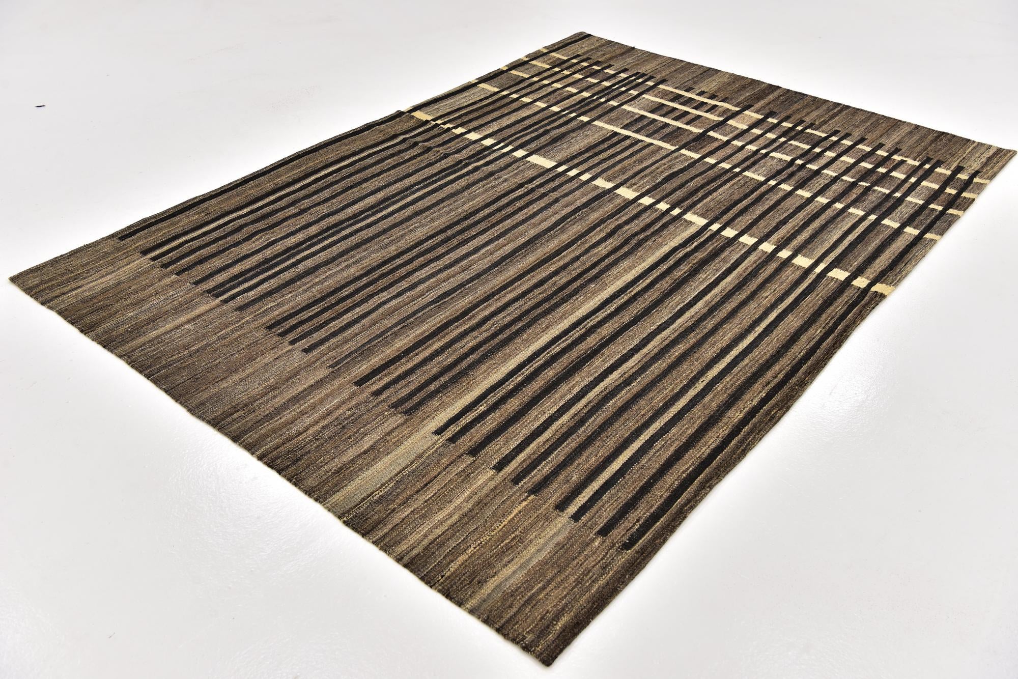 5' 6 x 8' Hand Woven Kilim Modern Wool Rug