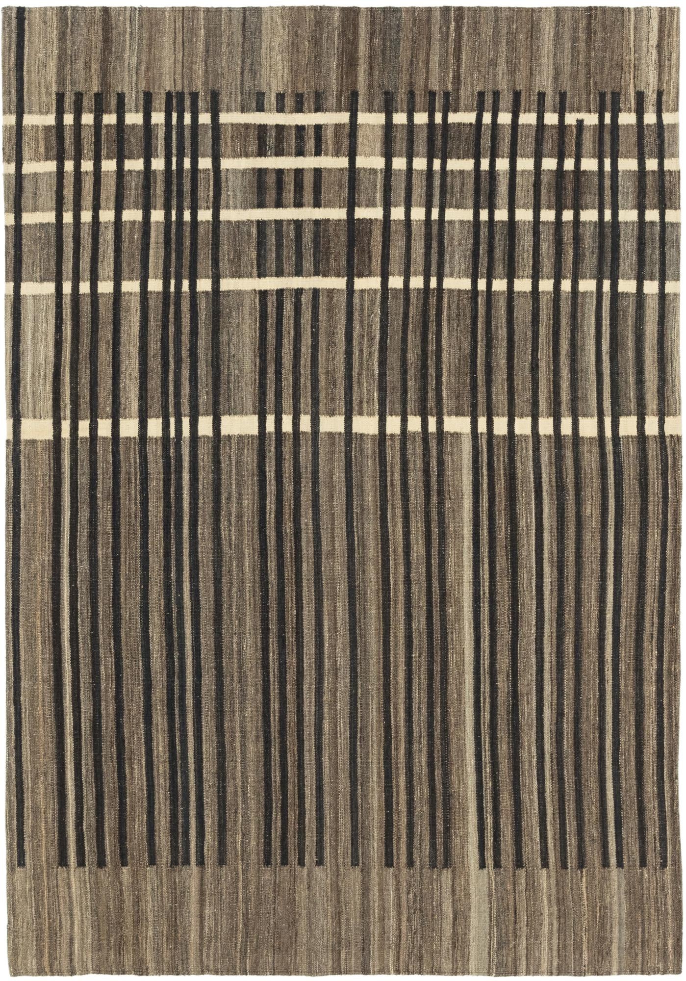 5' 6 x 8' Hand Woven Kilim Modern Wool Rug
