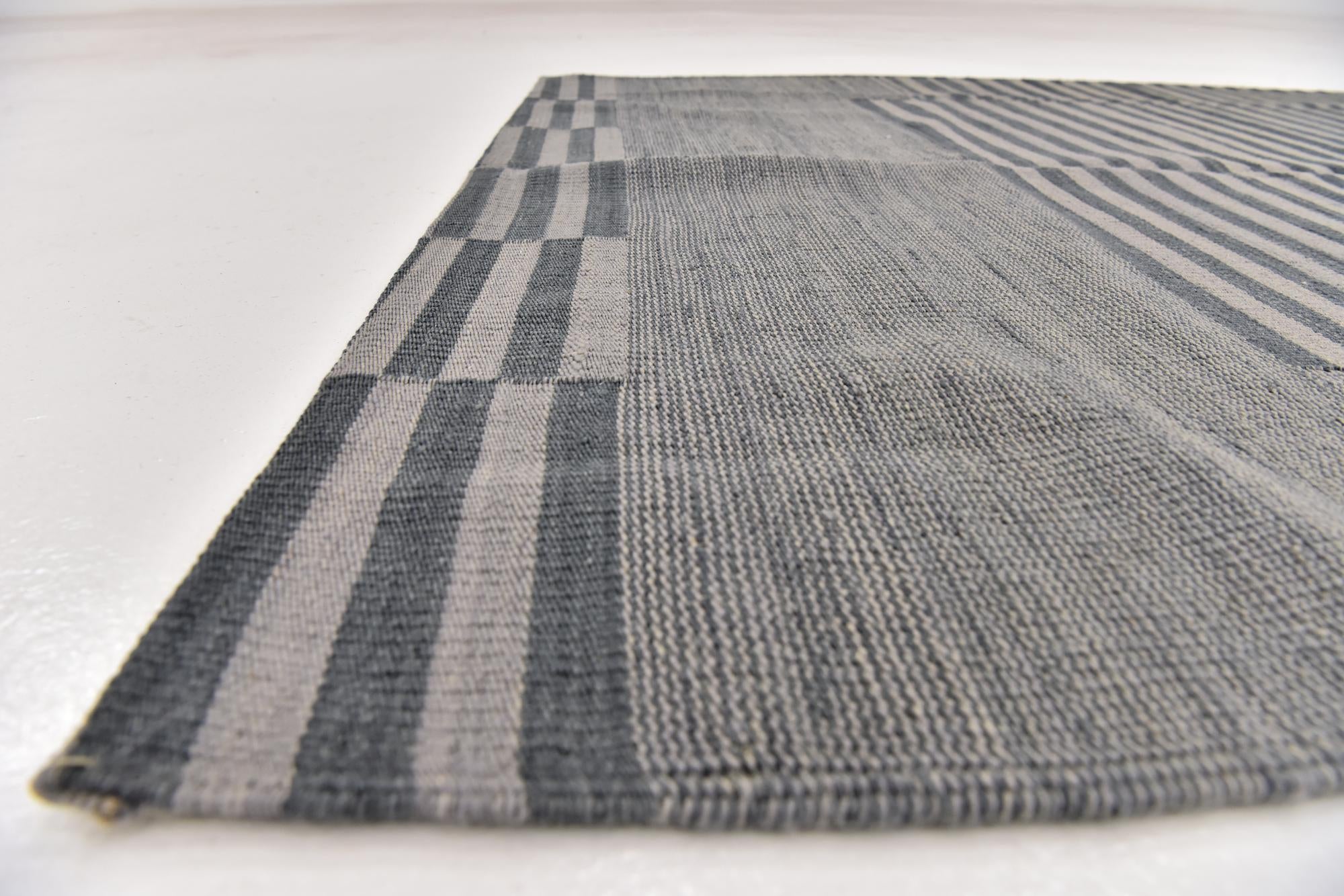 4' 3 x 5' 10 Hand Woven Kilim Modern Wool Rug