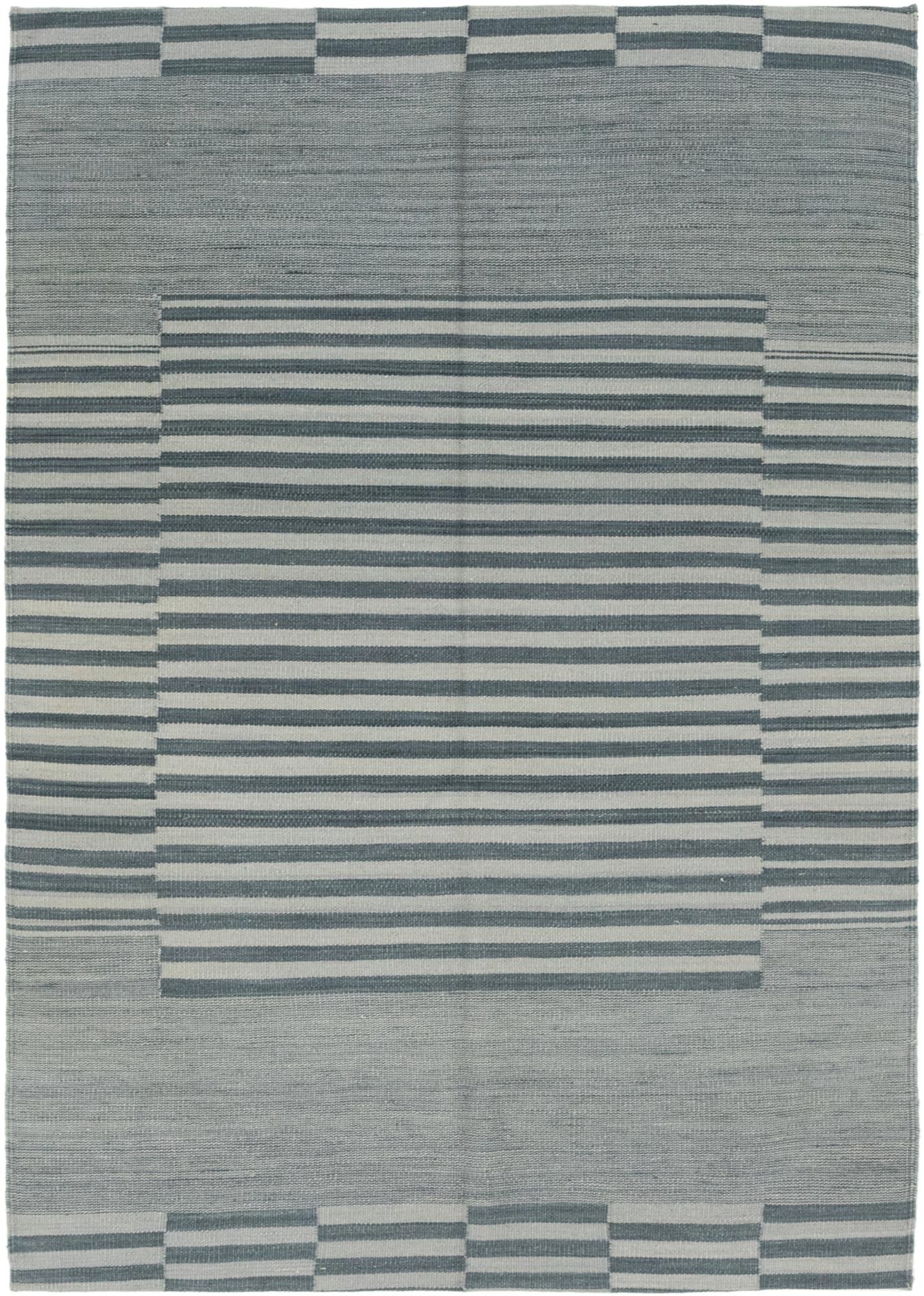 4' 3 x 5' 10 Hand Woven Kilim Modern Wool Rug