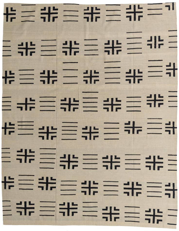 Detail image of 8' 6 x 9' 5 Hand Woven Kilim Modern Wool Rug