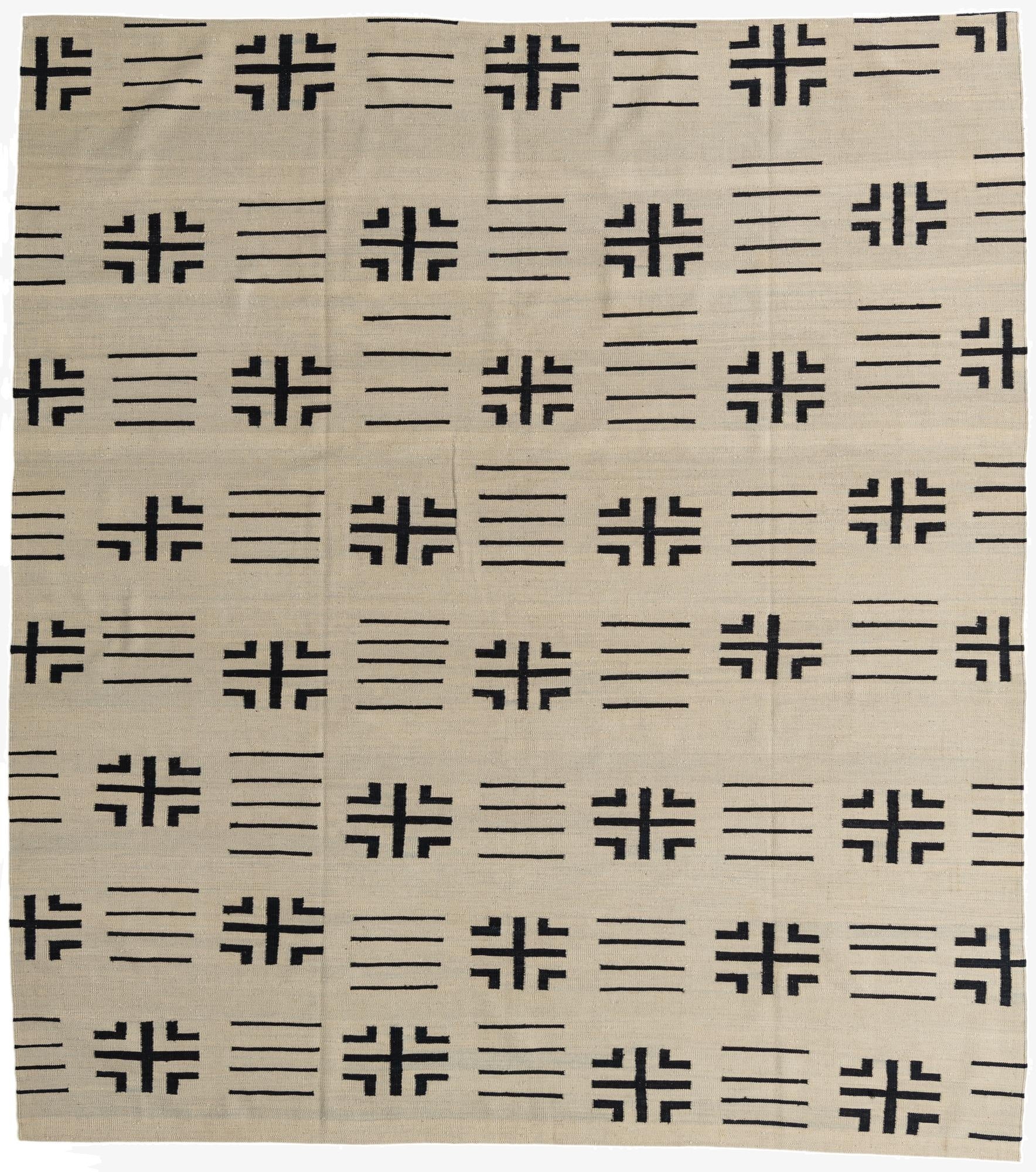 8' 6 x 9' 5  Hand Woven Kilim Modern Wool Rug