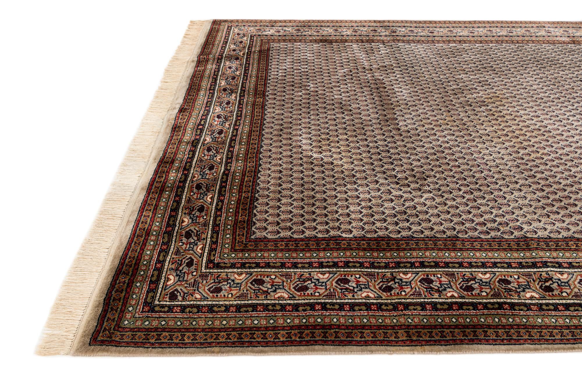 6' 7 x 9' 9 Hand Knotted Mir Wool Rug