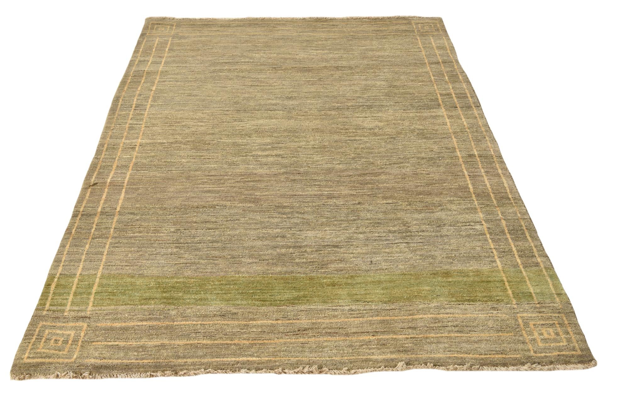 4' 7 x 6' 5 Hand Knotted Modern Ziegler Rug