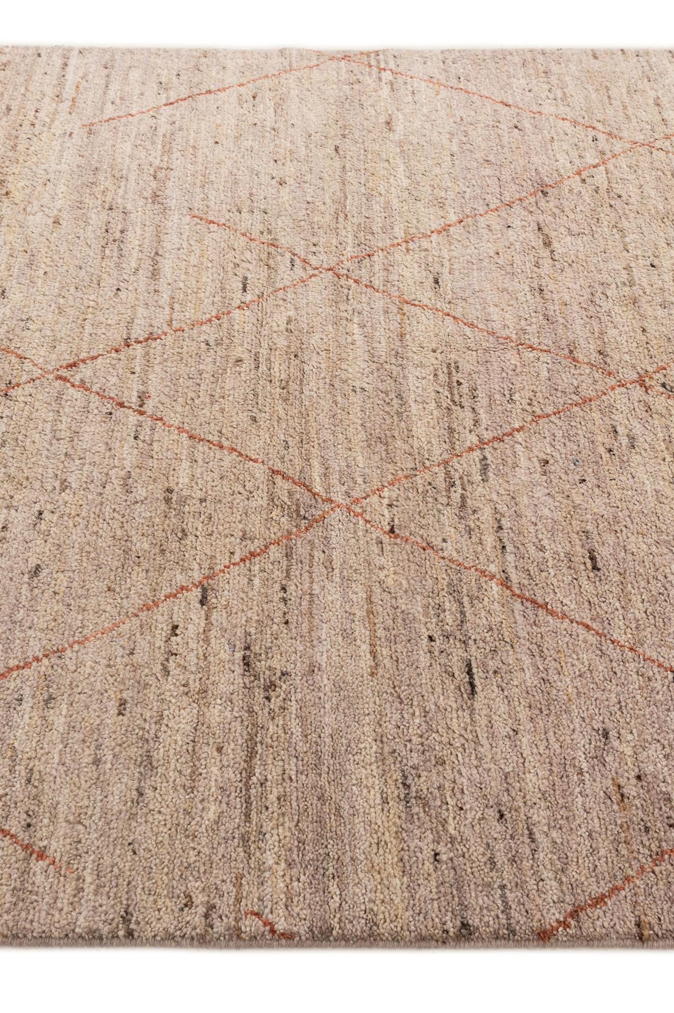5' 4 x 7' 6 Hand Knotted Moroccan Wool Rug