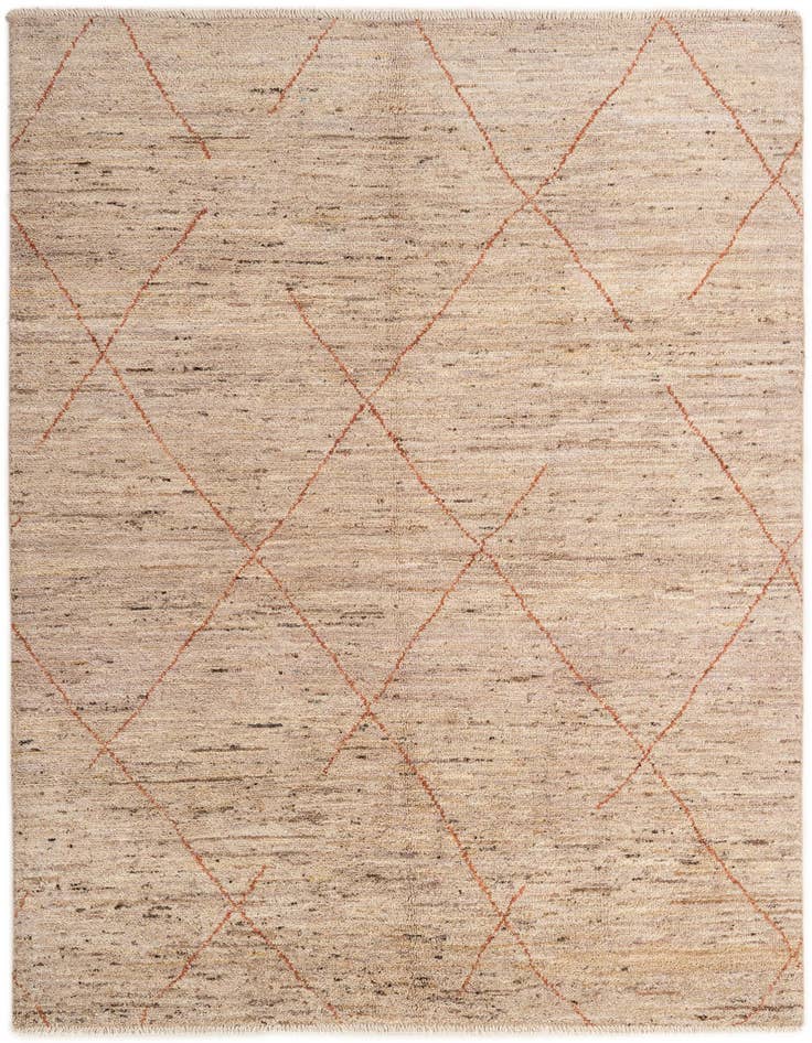 Detail image of 5' 4 x 7' 6 Hand Knotted Moroccan Wool Rug