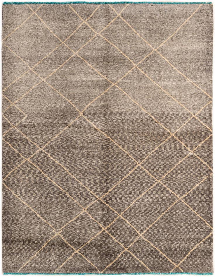 Detail image of 5' 8 x 8' 2 Hand Knotted Moroccan Wool Rug