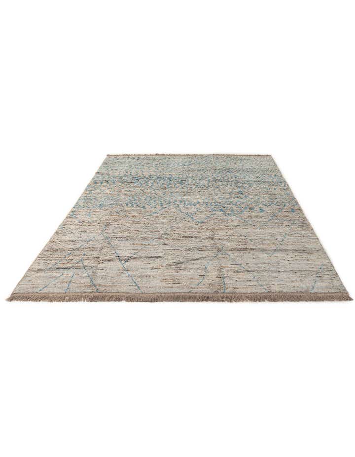 6' 7 x 8' 8 Hand Knotted Moroccan Wool Rug