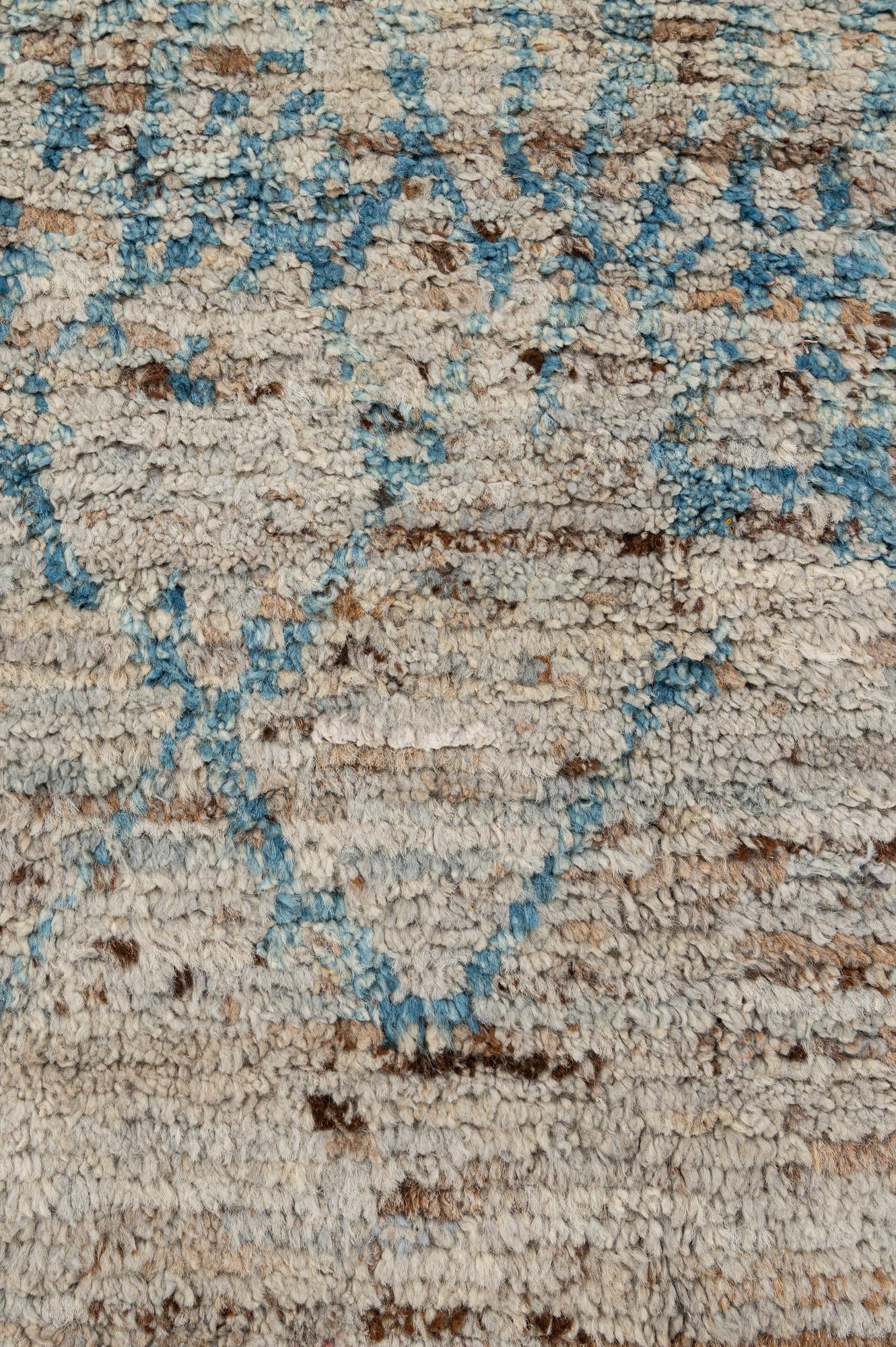 6' 7 x 8' 8 Hand Knotted Moroccan Wool Rug