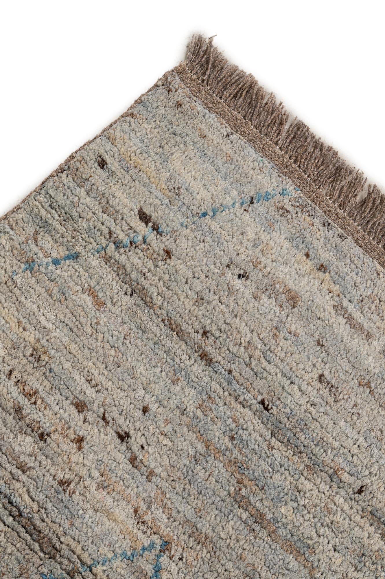 6' 7 x 8' 8 Hand Knotted Moroccan Wool Rug
