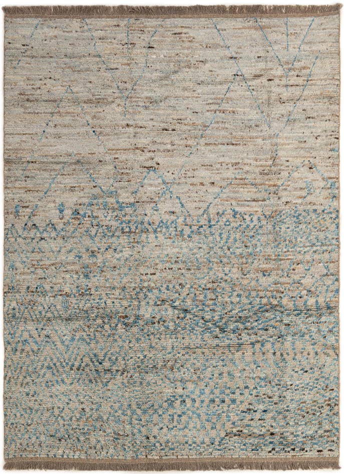Detail image of 6' 7 x 8' 8 Hand Knotted Moroccan Wool Rug