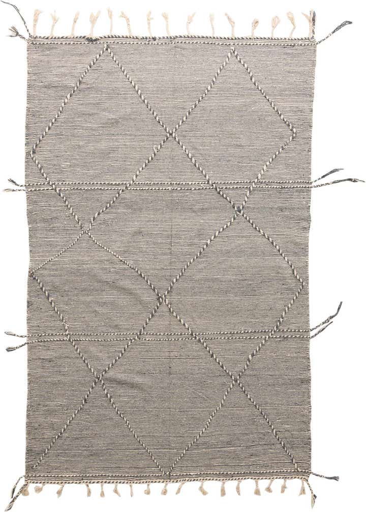 6' 4 x 10' Hand Knotted Moroccan Wool Rug