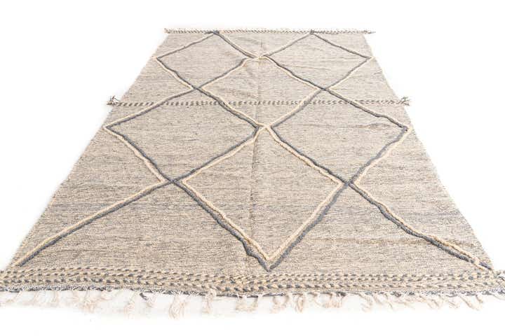 6' 7 x 10' 2 Hand Knotted Moroccan Wool Rug
