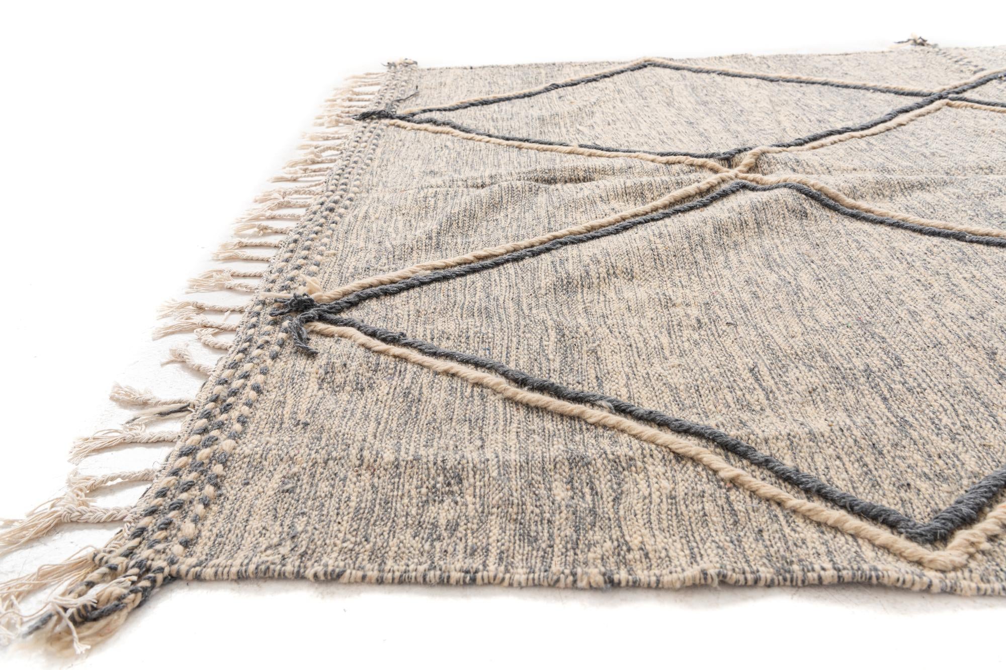 6' 7 x 10' 2 Hand Knotted Moroccan Wool Rug
