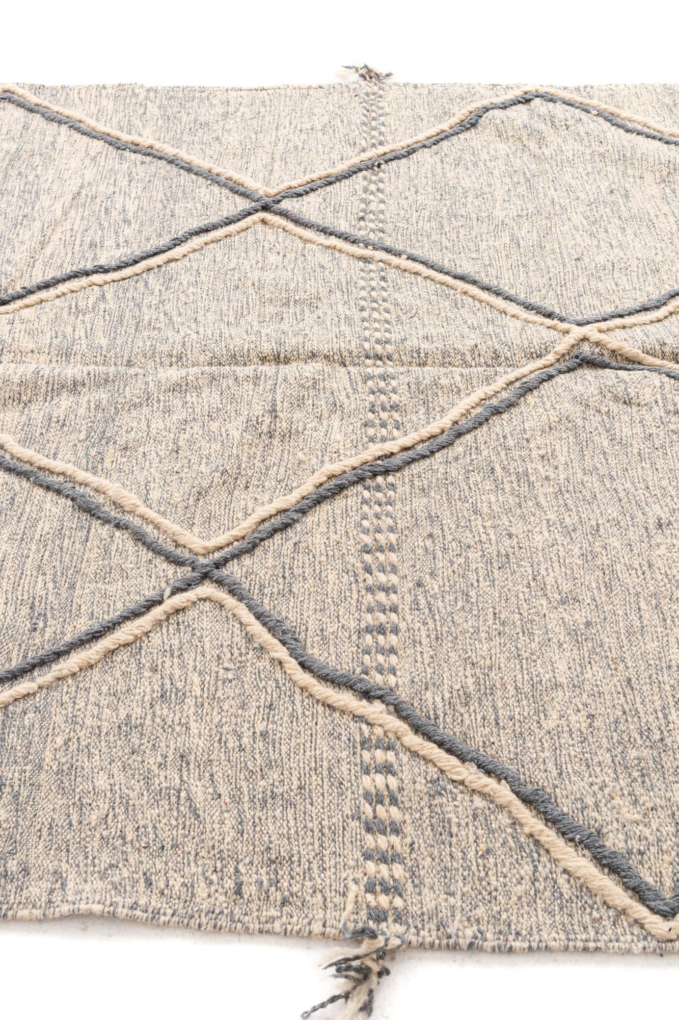 6' 7 x 10' 2 Hand Knotted Moroccan Wool Rug