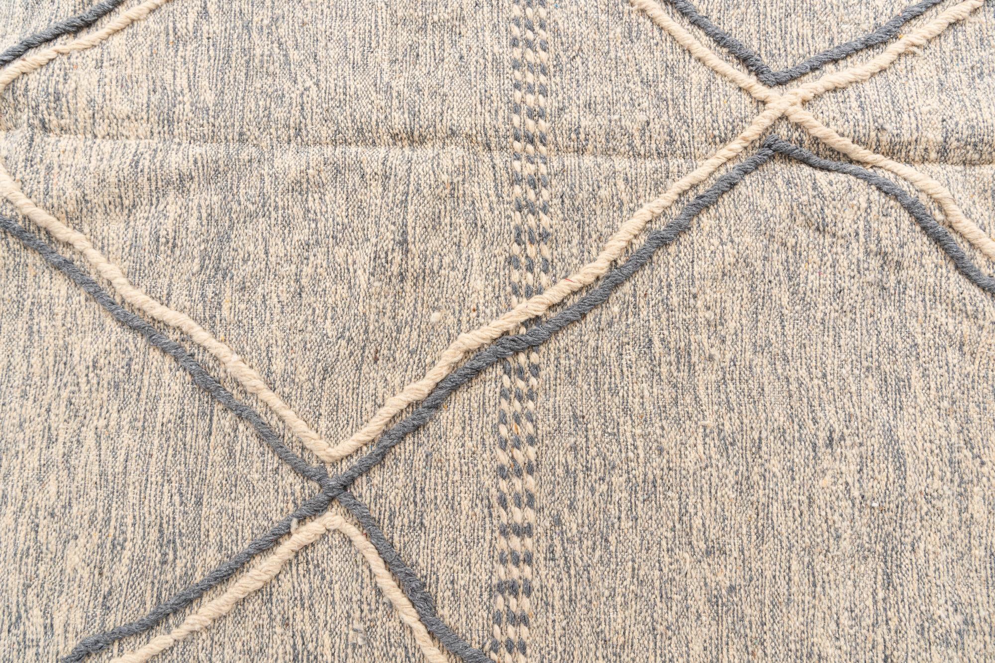 6' 7 x 10' 2 Hand Knotted Moroccan Wool Rug