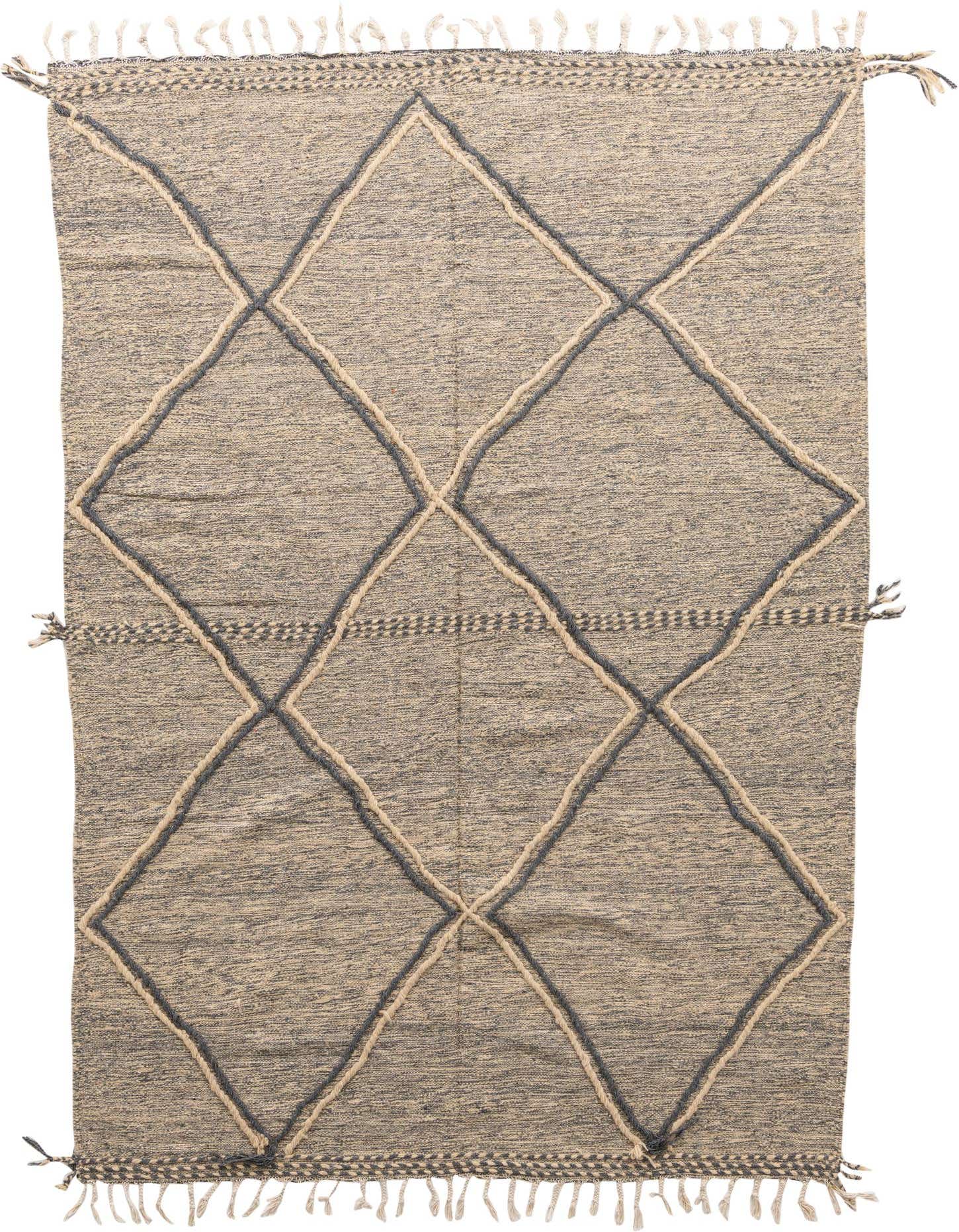 6' 7 x 10' 2 Hand Knotted Moroccan Wool Rug