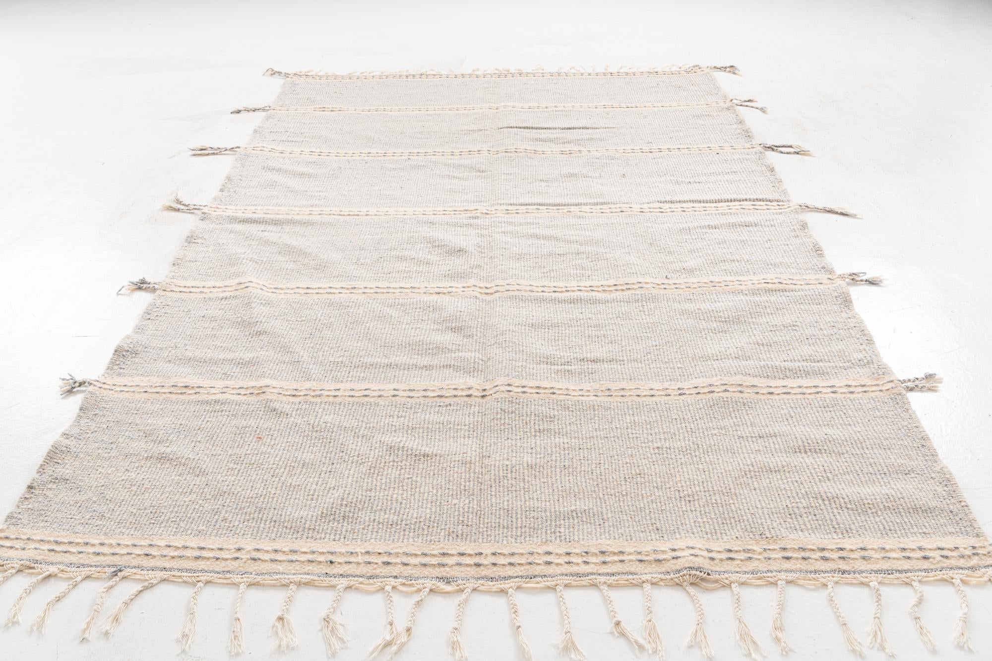 6' 8 x 10' 2 Hand Knotted Moroccan Wool Rug