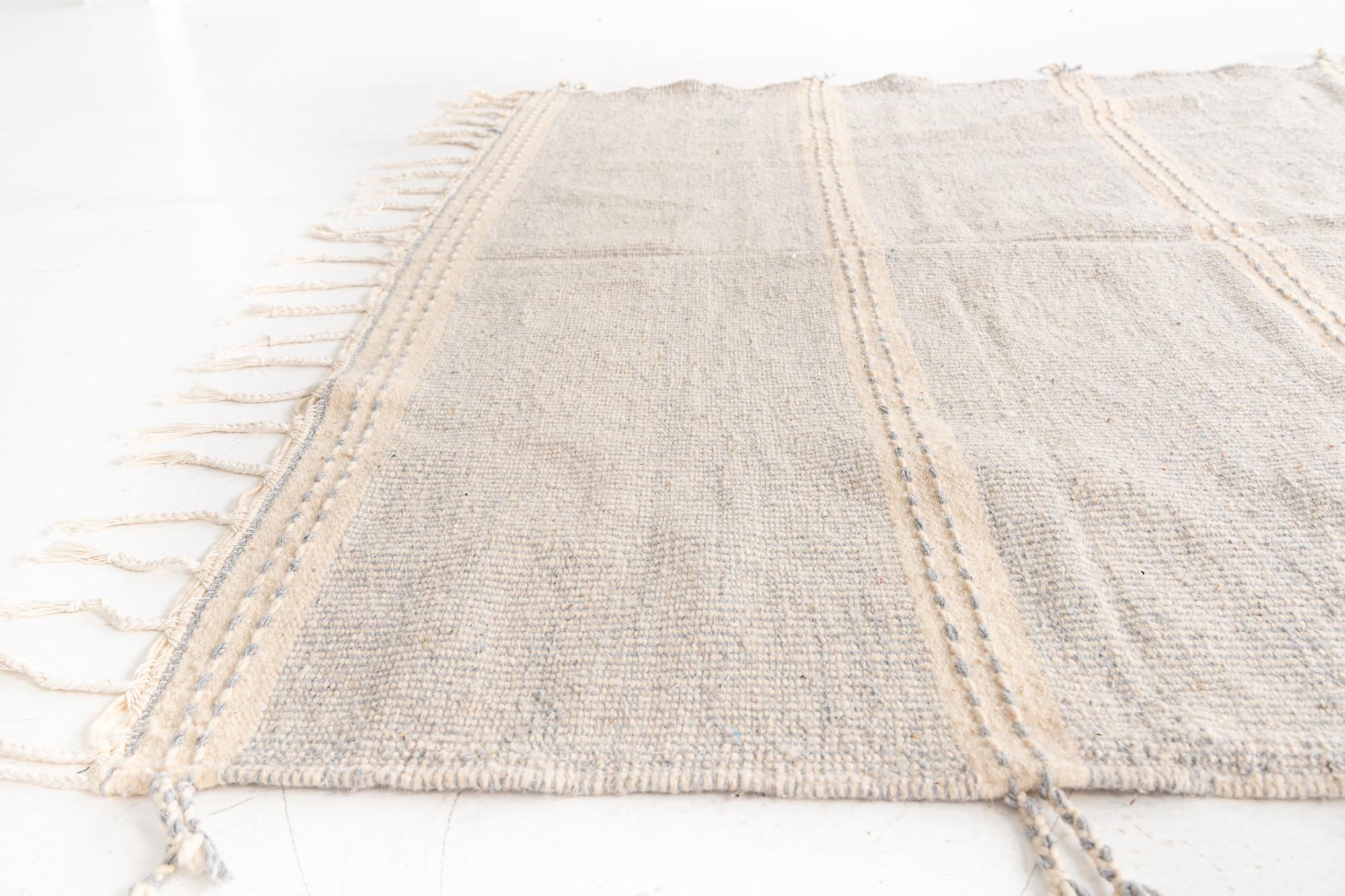 6' 8 x 10' 2 Hand Knotted Moroccan Wool Rug