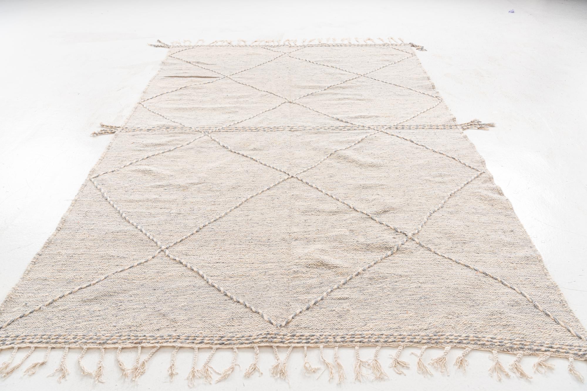 6' 5 x 9' 9 Hand Knotted Moroccan Wool Rug