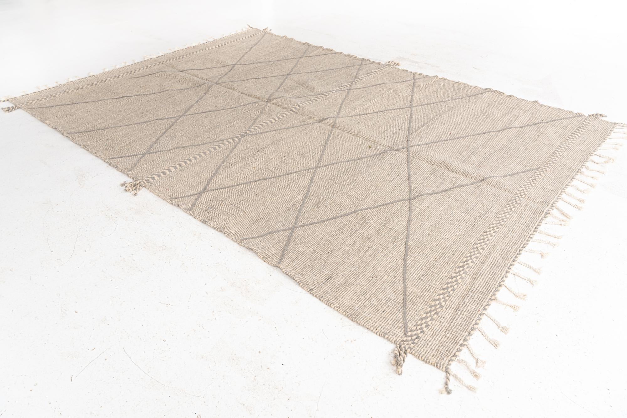 6' 9 x 10' Hand Knotted Moroccan Wool Rug
