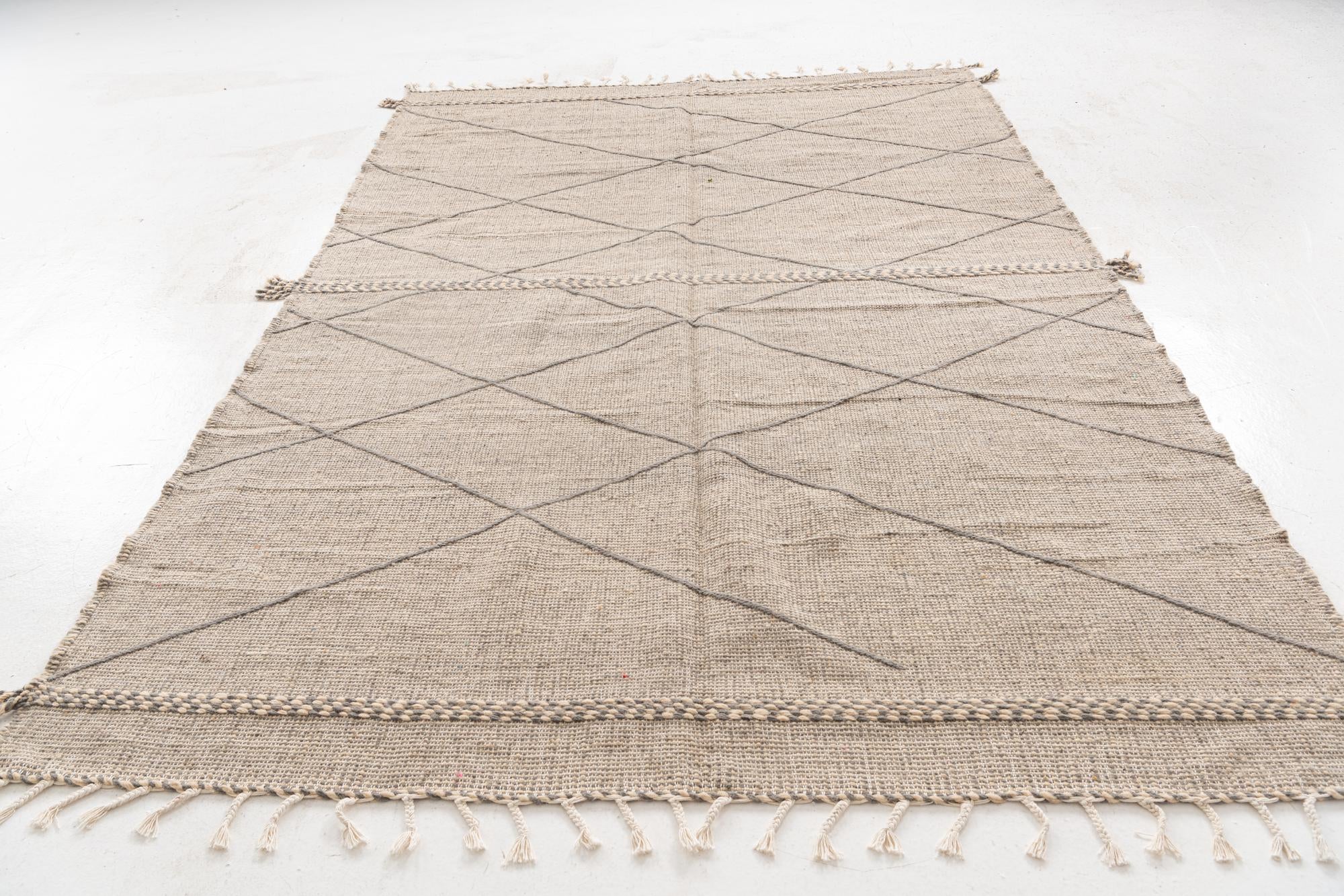 6' 9 x 10' Hand Knotted Moroccan Wool Rug