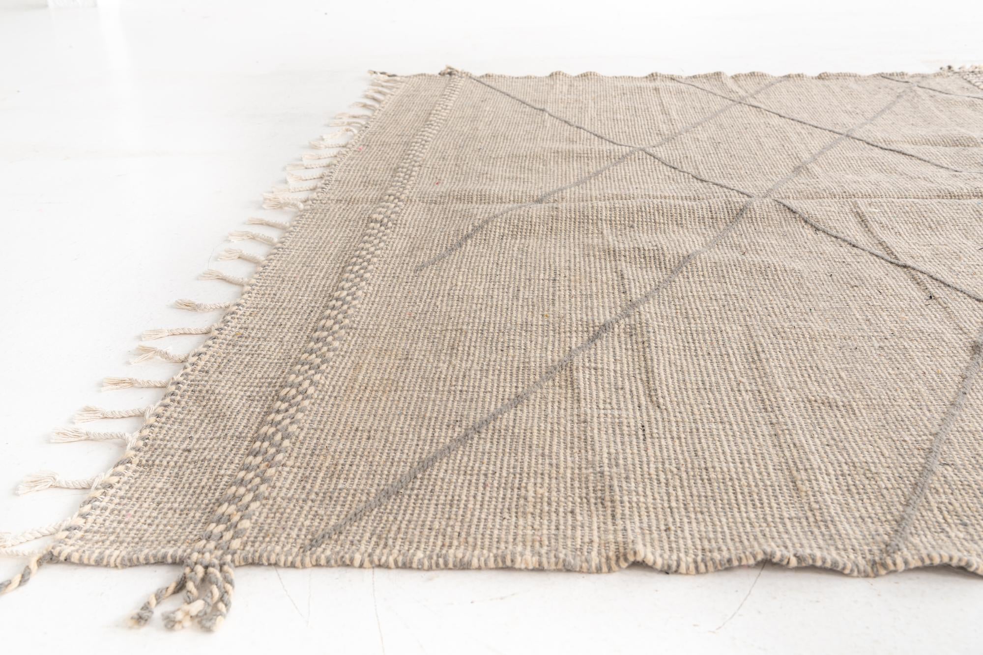 6' 9 x 10' Hand Knotted Moroccan Wool Rug