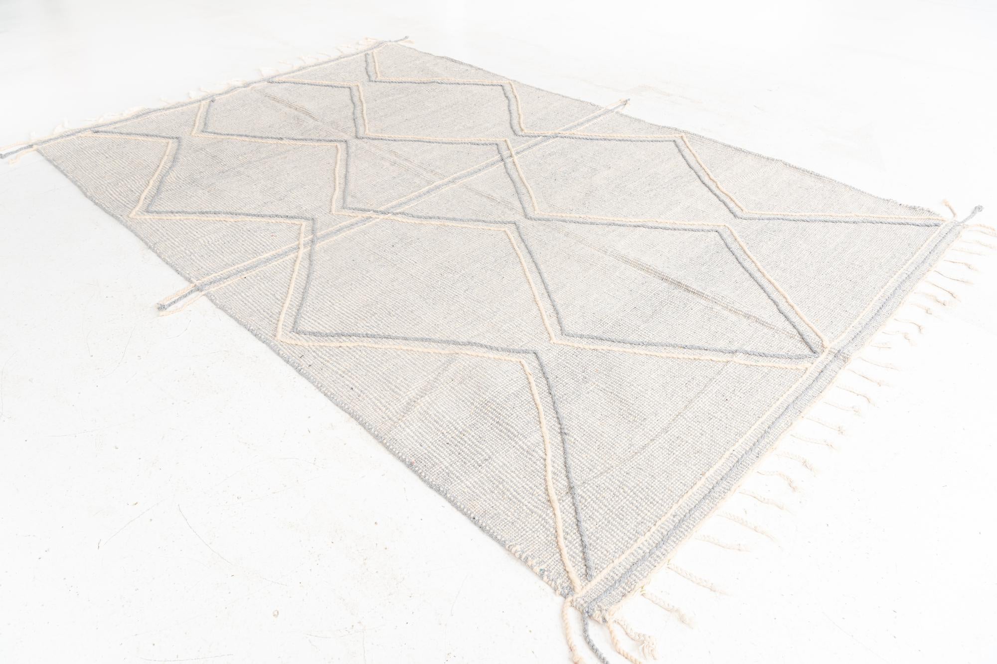 6' 7 x 10' Hand Knotted Moroccan Wool Rug