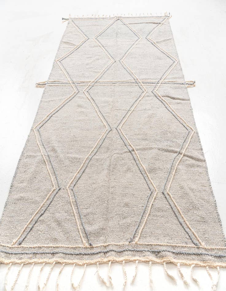 Detail image of 6' 7 x 10'  Hand Knotted Moroccan Wool Rug