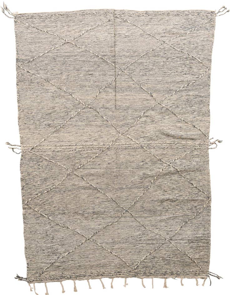 Detail image of 6' 7 x 10' 7 Hand Knotted Moroccan Wool Rug