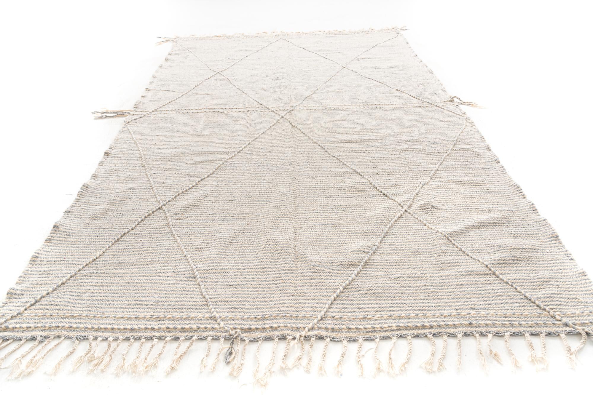 6' 8 x 10' 2 Hand Knotted Moroccan Wool Rug