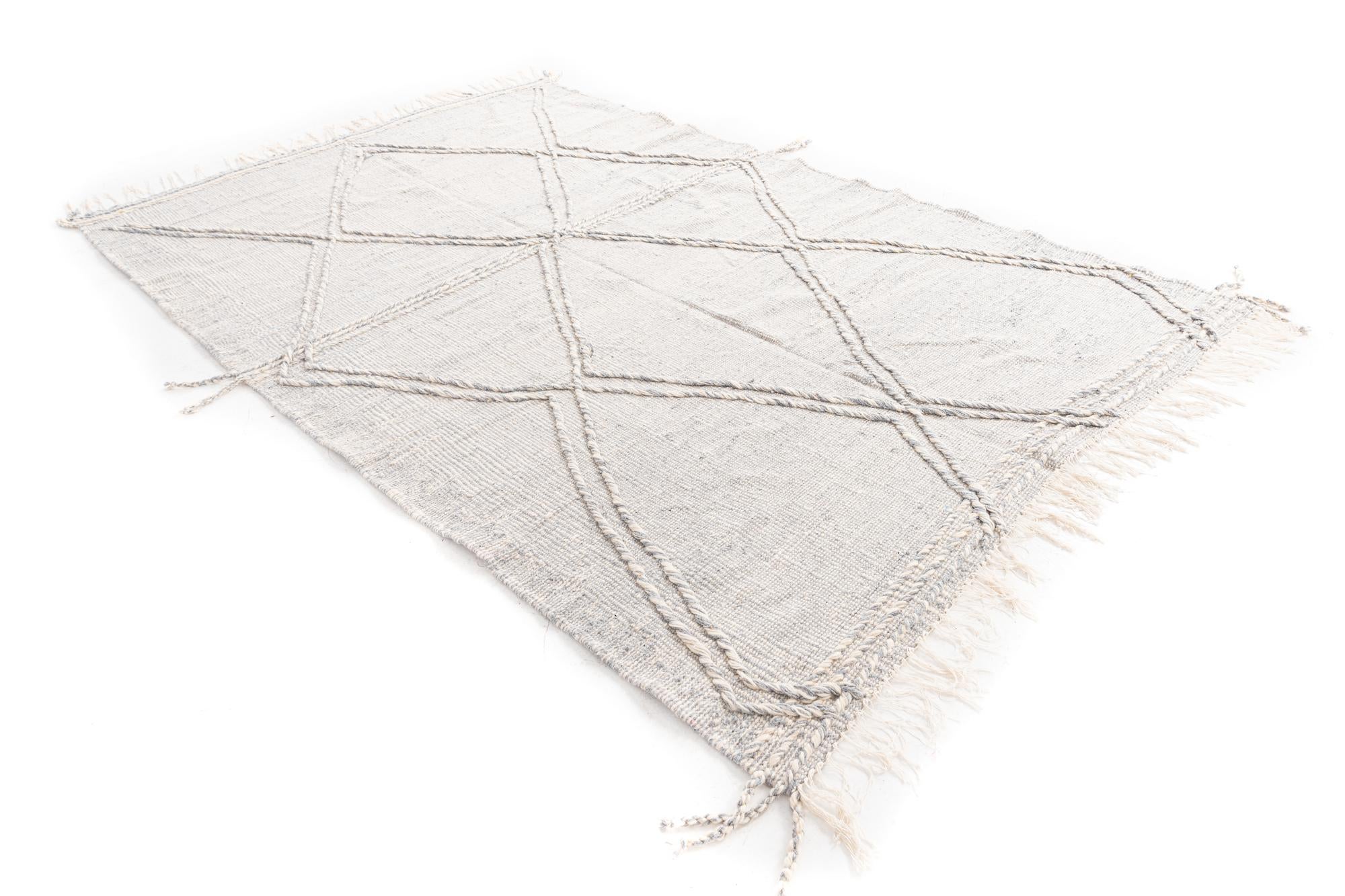 6' 4 x 9' 8 Hand Knotted Moroccan Wool Rug